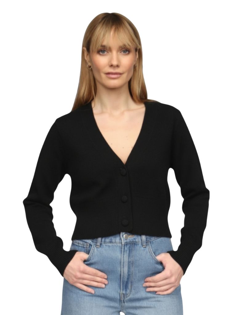 Brodie Gym Girl Crop Cardi Black