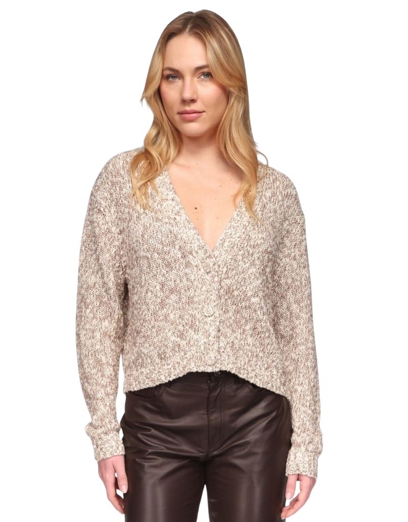 Brodie Wispr Chunky Twist Crop Cardi Cocoa Beige 