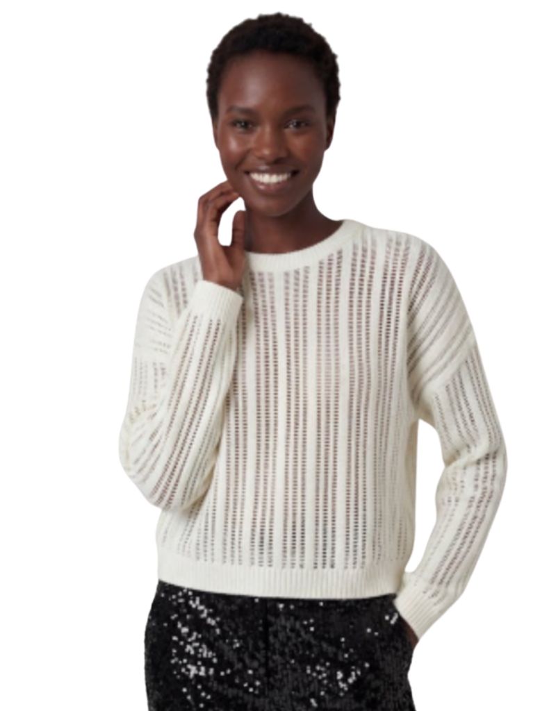 Brodie Wispr Ladder Stitch Crew White