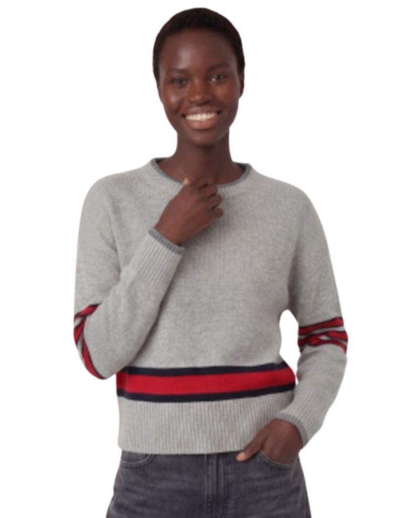 Brodie Wispr Varsity Prep Crew Grey Black Tomato