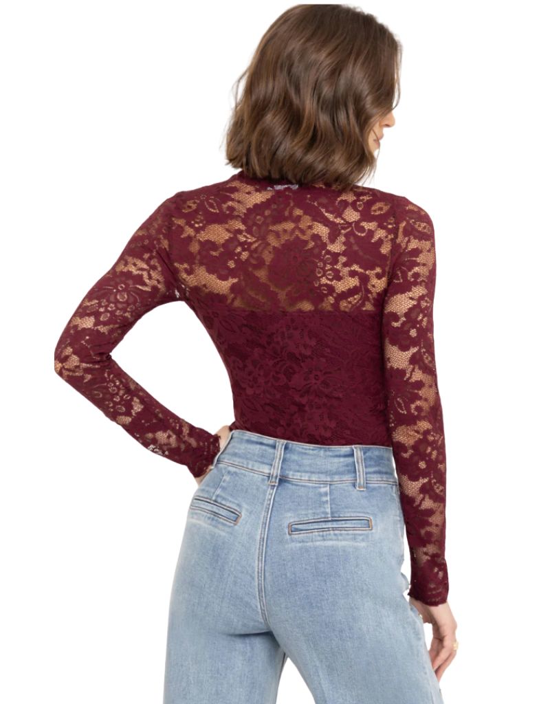 Clayton Lace Top Cabernet