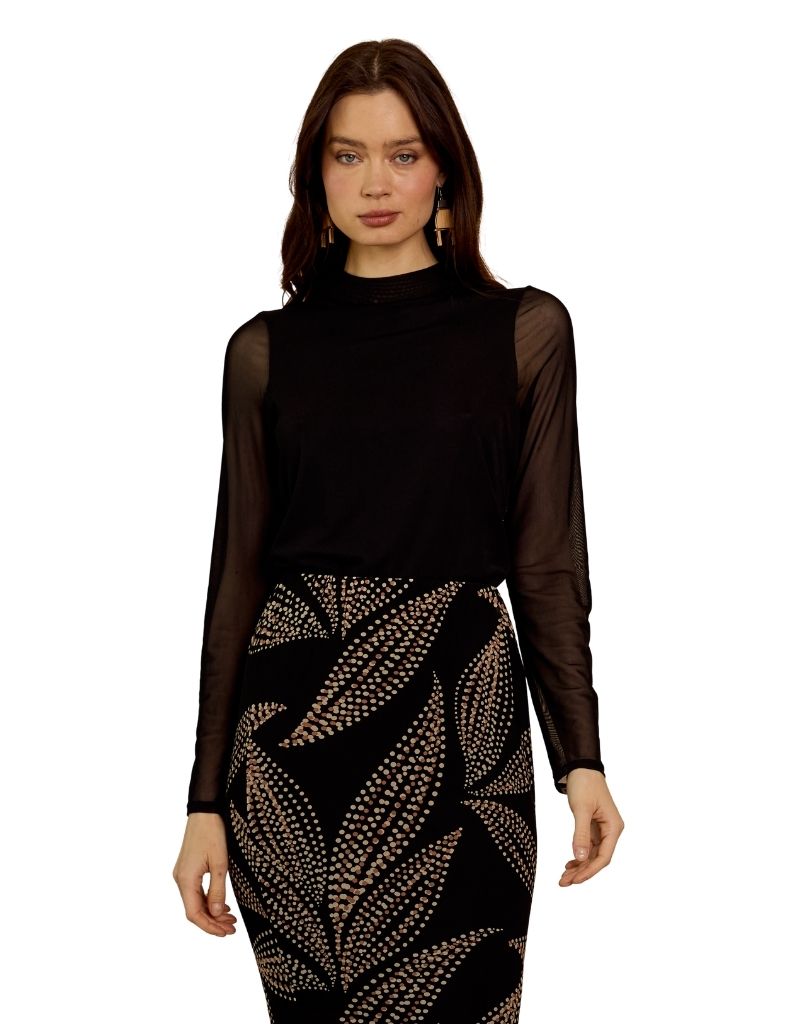 Caballero Marta Top in Black Powermesh