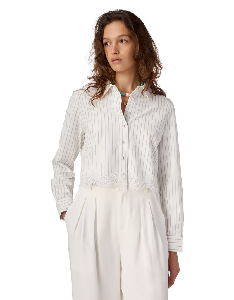 Cami NYC Callum Button Down White Pinstripe