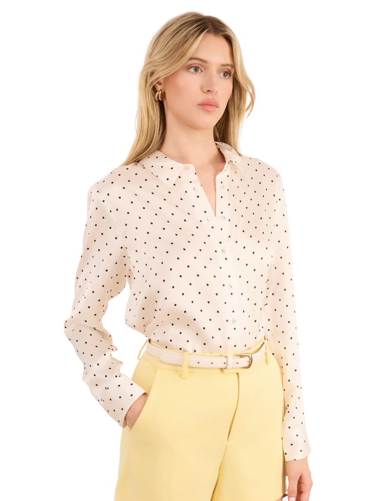 Cami NYC Crosby Silk Blouse Pin Dot