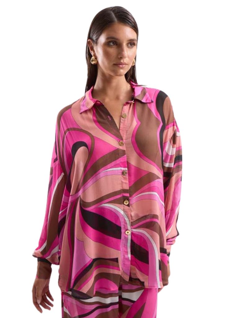 Cin Cin Solace Button Up Shirt Dolce Pink 