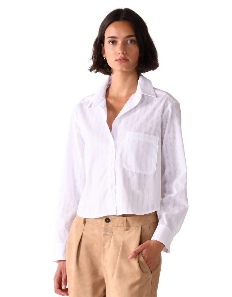 Cissa The Belle 100% Cotton White Needle Stripe