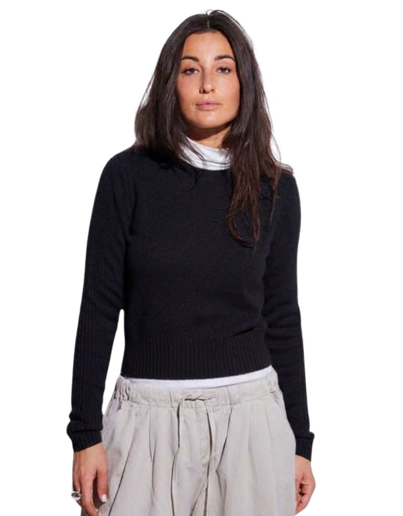 Colorush Rib Detail Womad Crew Black