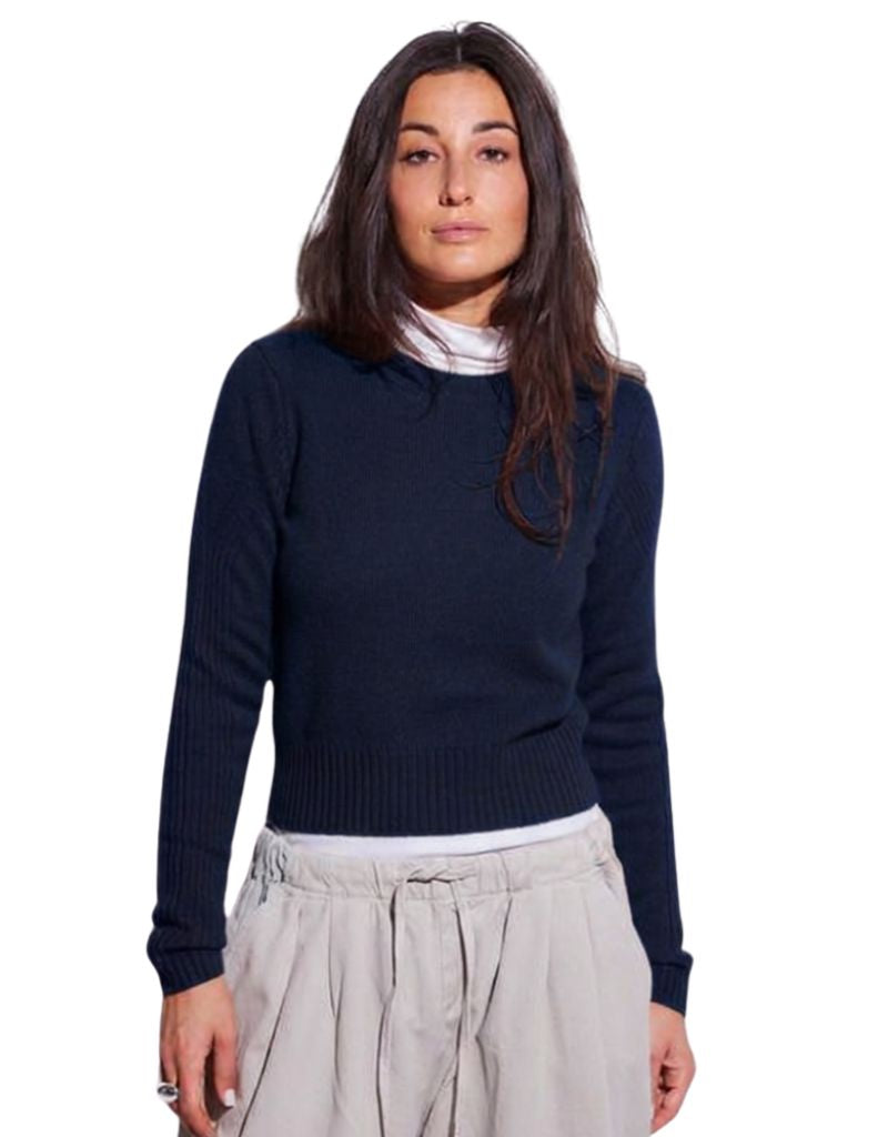 Colorush Rib Detail Womad Crew Deep Navy