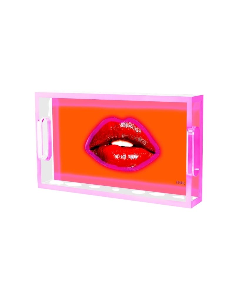 David StesnerArthouse Hot Kiss Acrylic Small Rectangle Tray