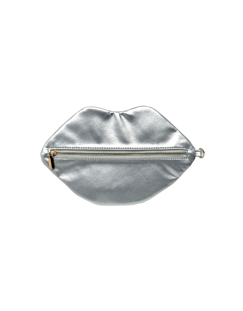 David Stesner Arthouse The Blake Metallic Silver Lip Pouch