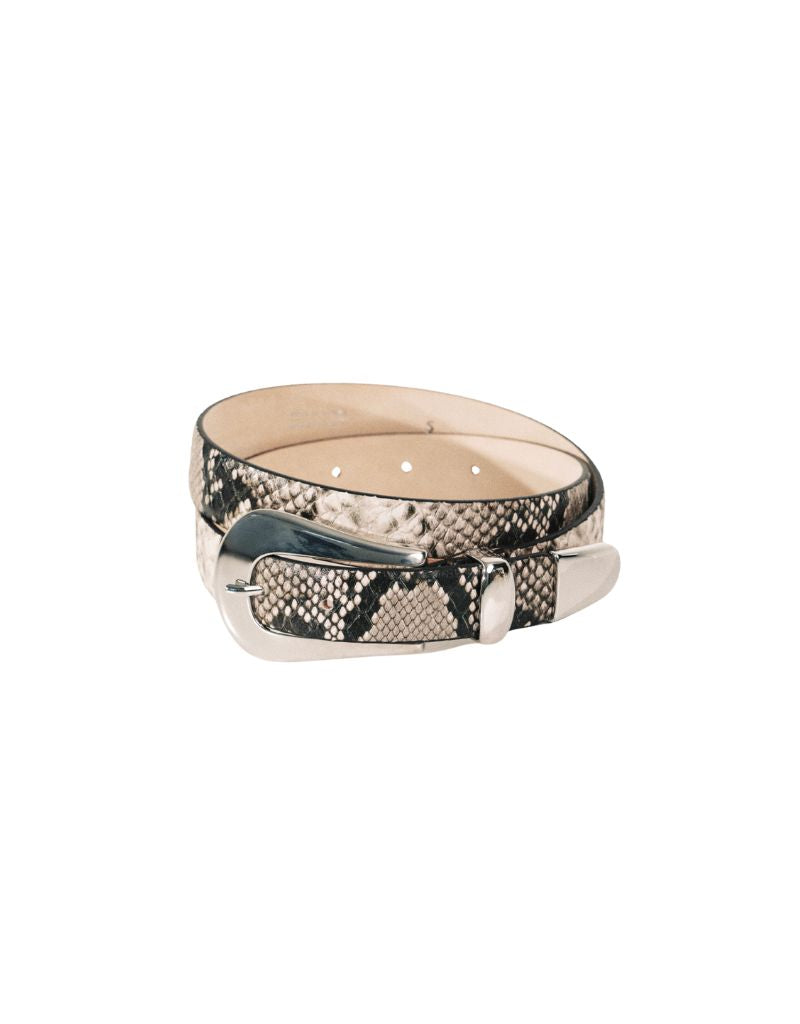 Dehanche Colette Ivory & Brown Snakeskin Silver