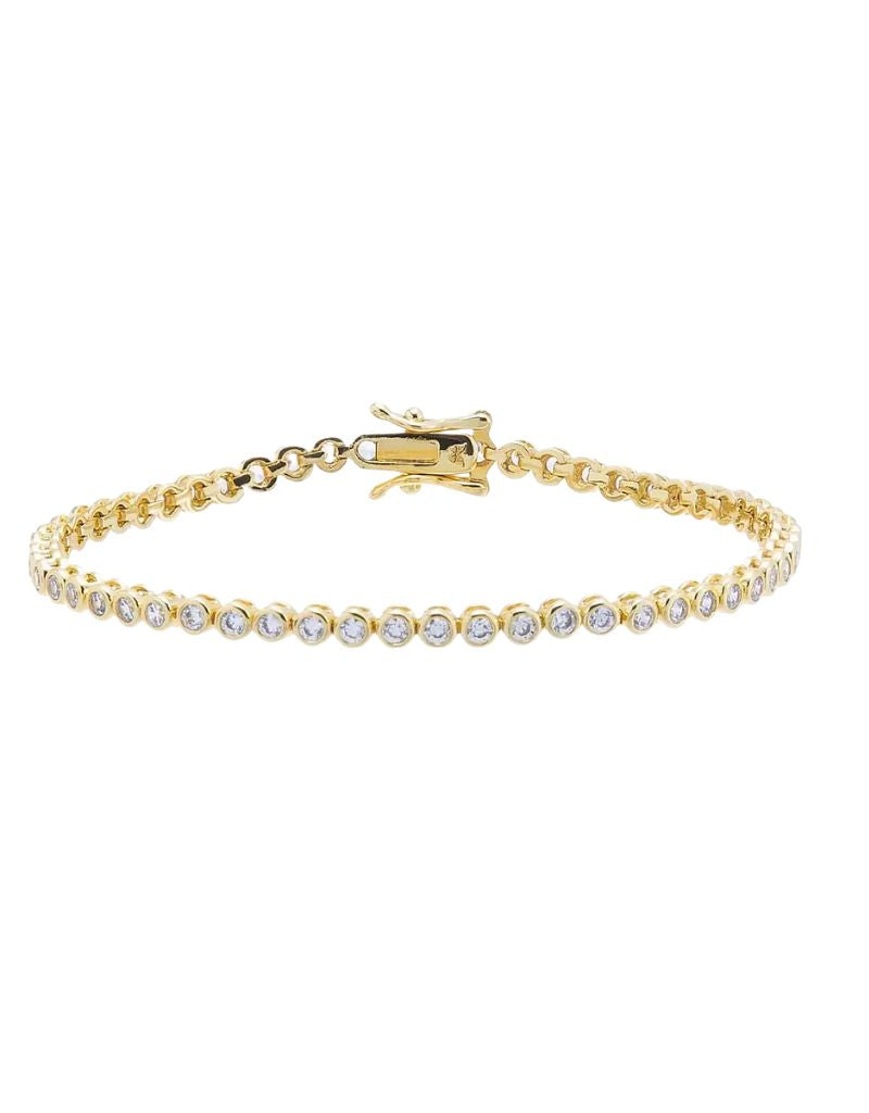 Eden Bezel Tennis Bracelet Gold 6.5 2MM