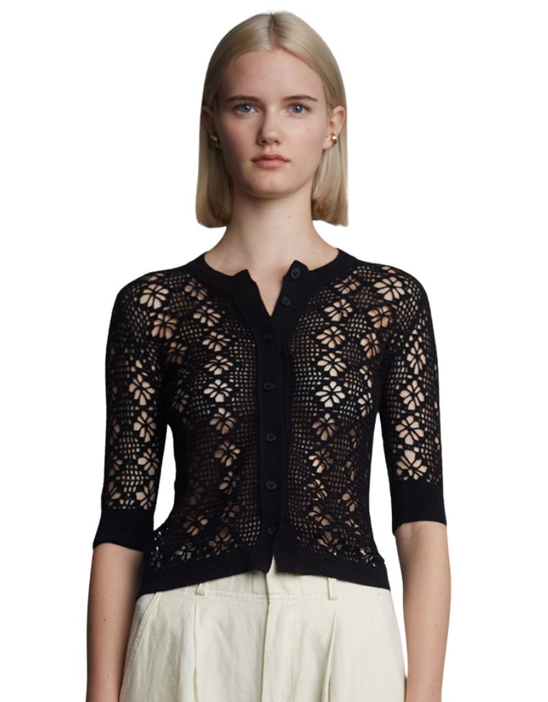 Eleven Six Ruby Crochet Cardi Black