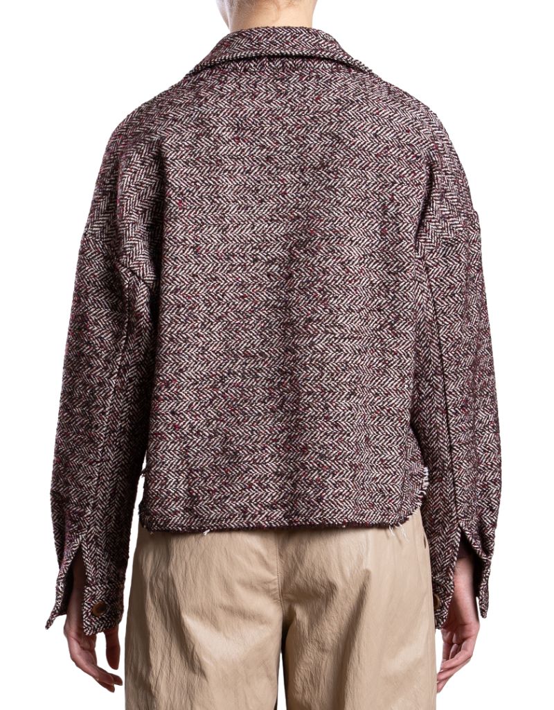 Esme Shirt in Herringbone Burgundy