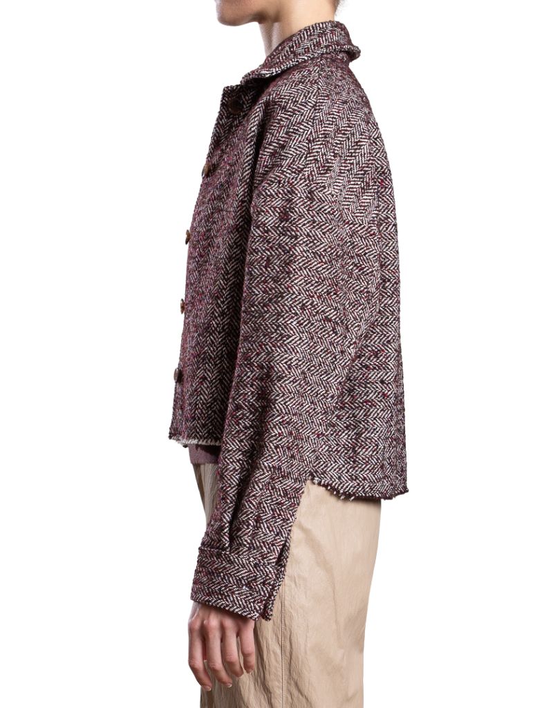 Esme Shirt in Herringbone Burgundy