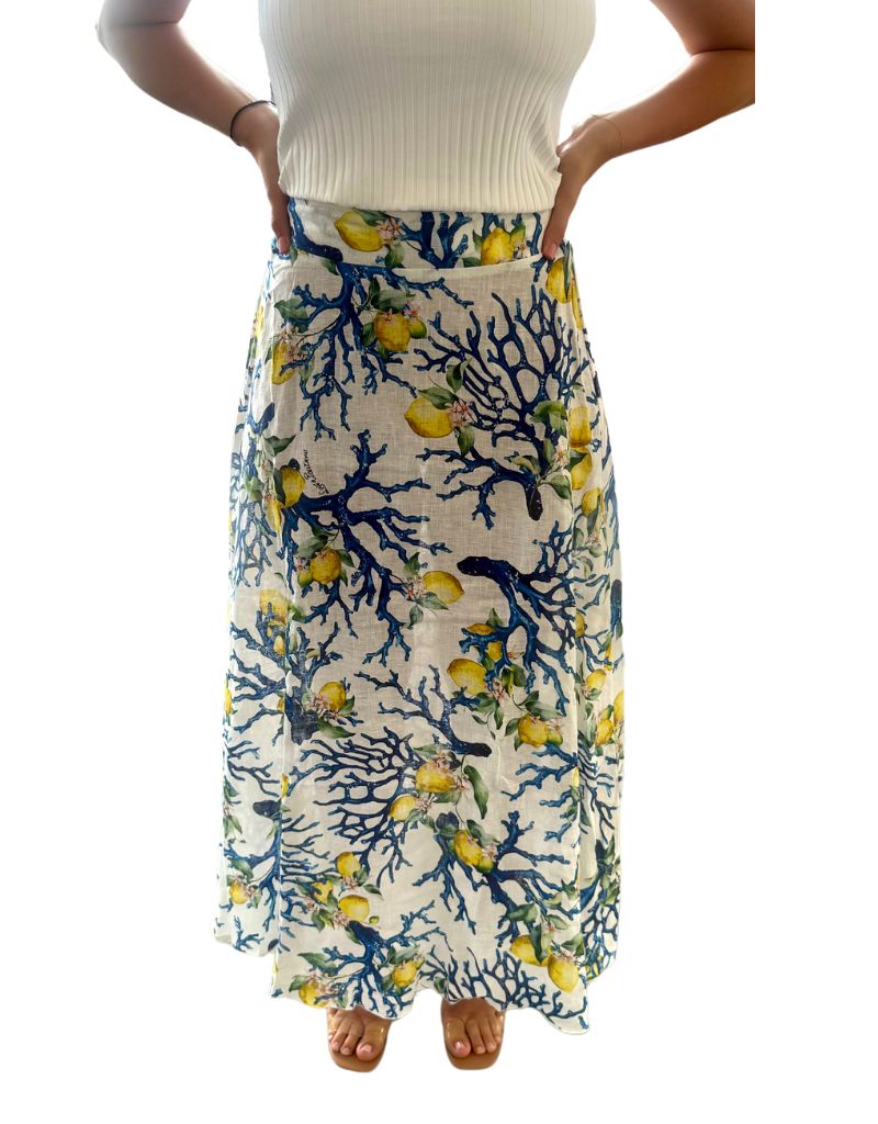 Skirt Esmeralda Lemon Coral Print