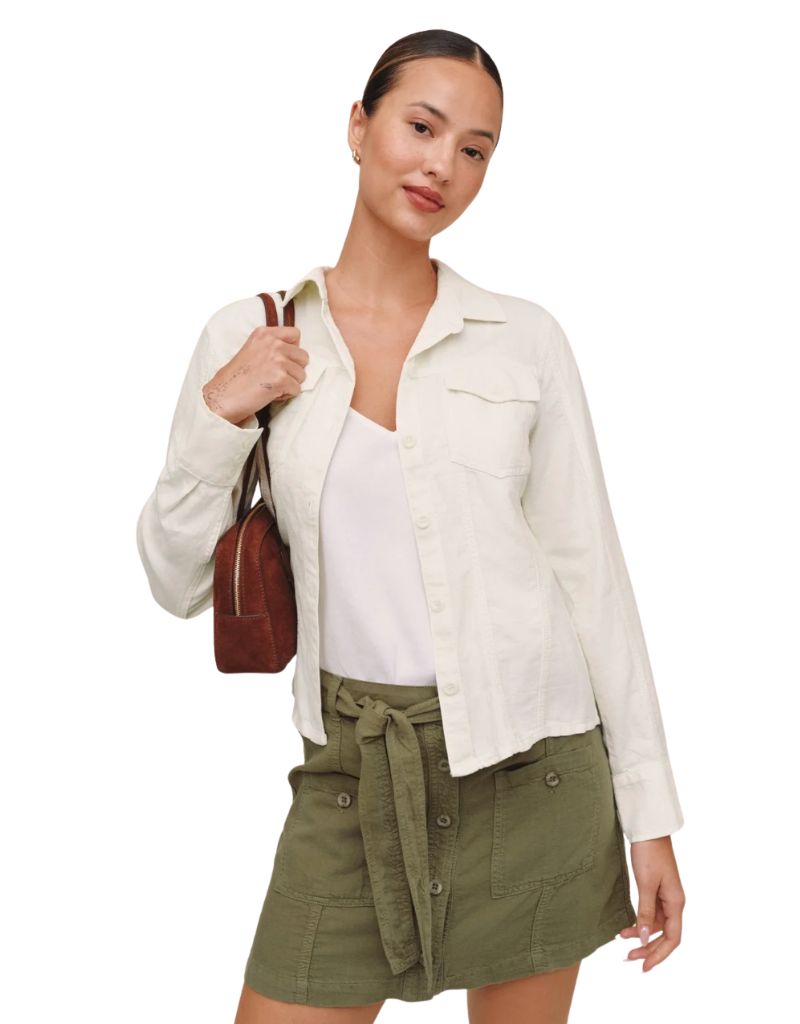 Fitted Trucker Shirt Ivory