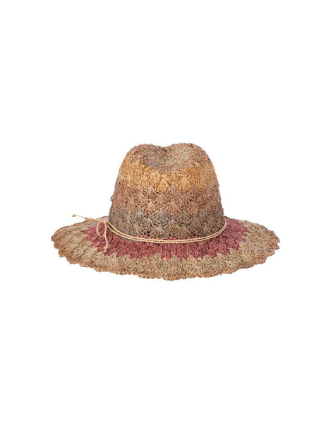 FloraBella | Enya Lux Nude Gold Crochet Raffia Fedora Hat  display picture 3