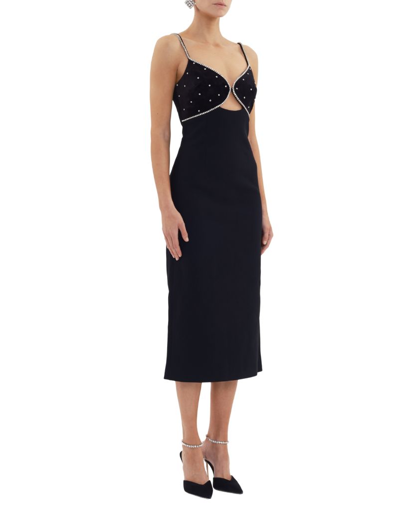 rebecca vallance black midi dress Teles Midi Dress Black Size 10