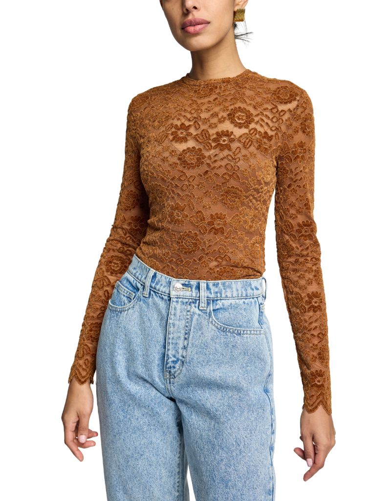 Generation Love Gracie Velvet Lace Top Amber