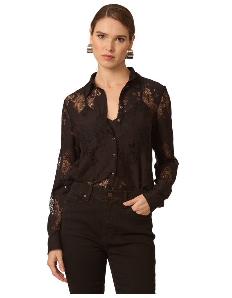 Gilner Farrar Troy Blouse Cotton Lace Combo