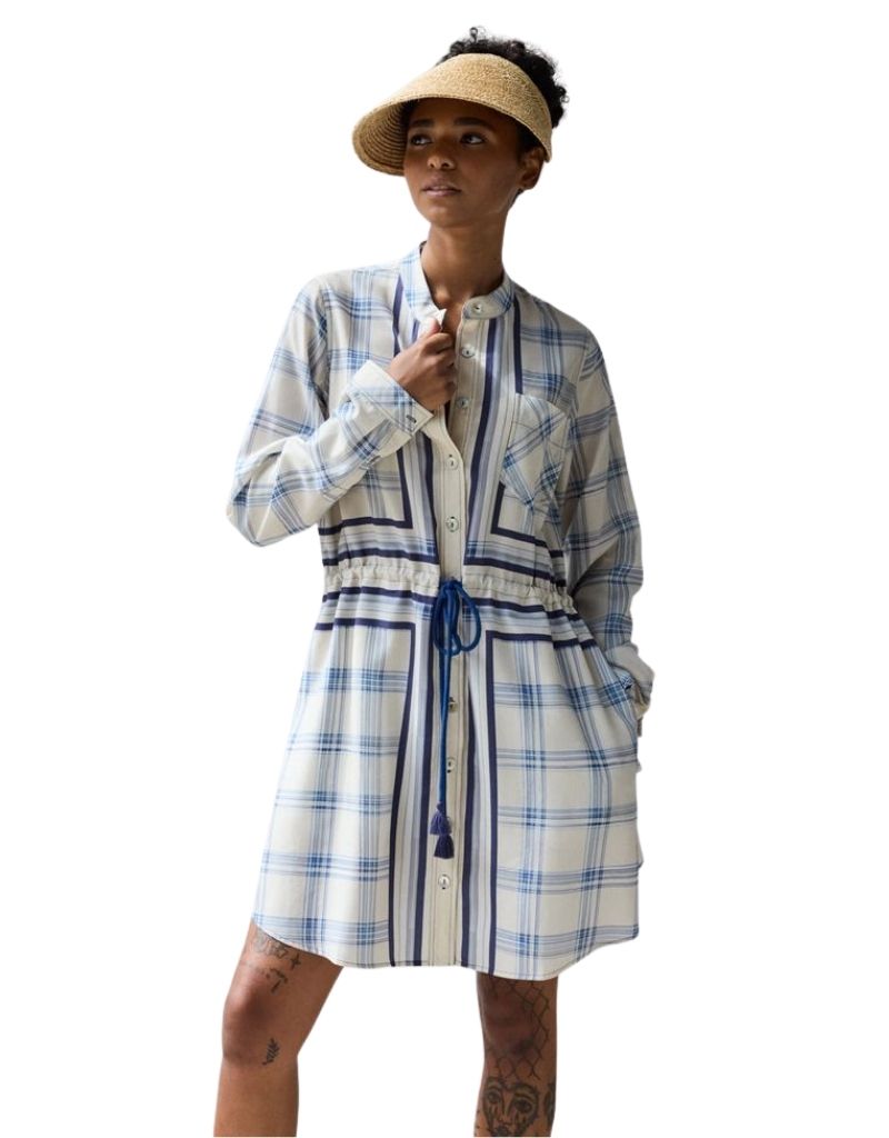 Hope for Flowers Band Collar Mini Warp Dyed Plaid