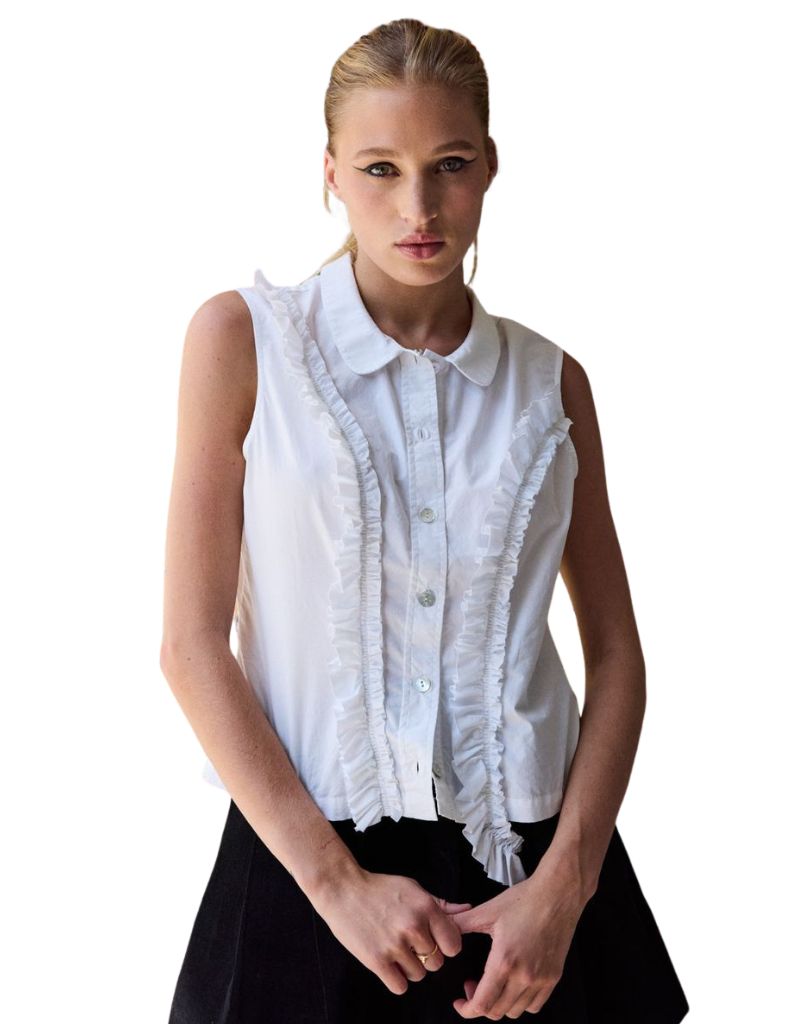 Hope for Flowers by Tracy Reece Peter Pan Blouse White