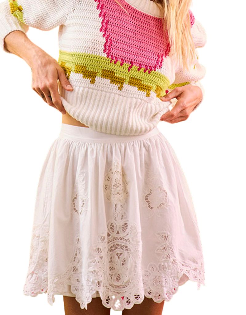 Hunter Bell Corinne Mini Skirt White