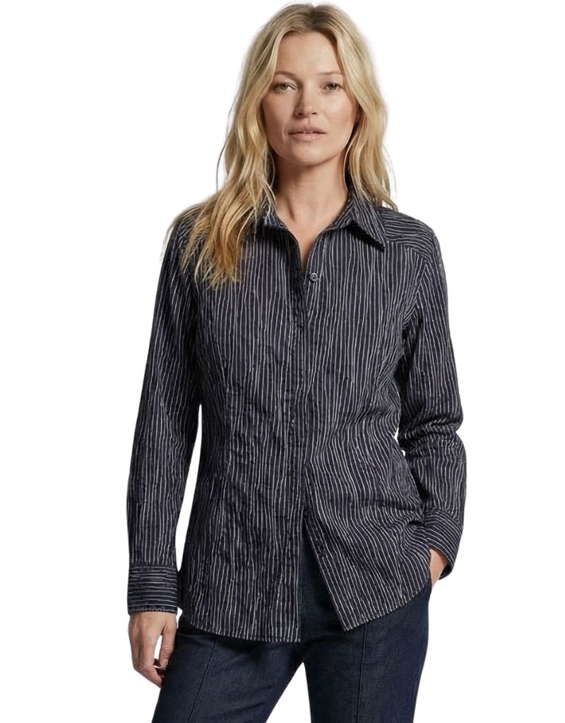 Ires Long Lean Shirt Indigo Ivory