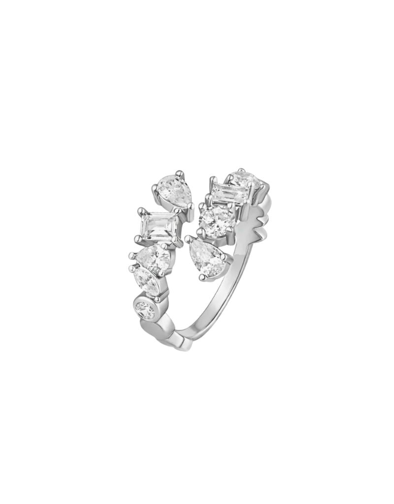 JTG Jewelry Cluster Glow Ring Silver