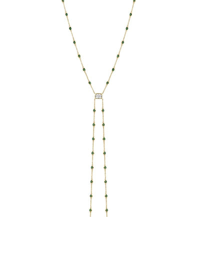 JTG Jewelry Emerald Tie Lariat
