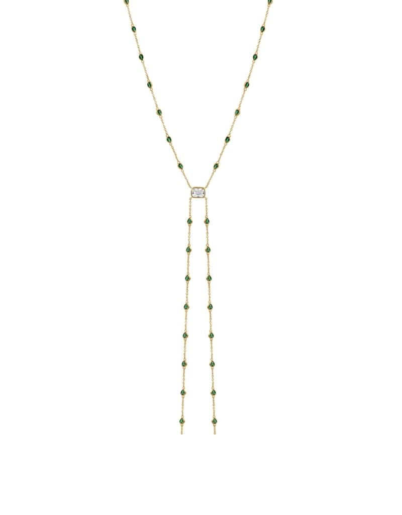 JTG Jewelry Emerald Tie Lariat