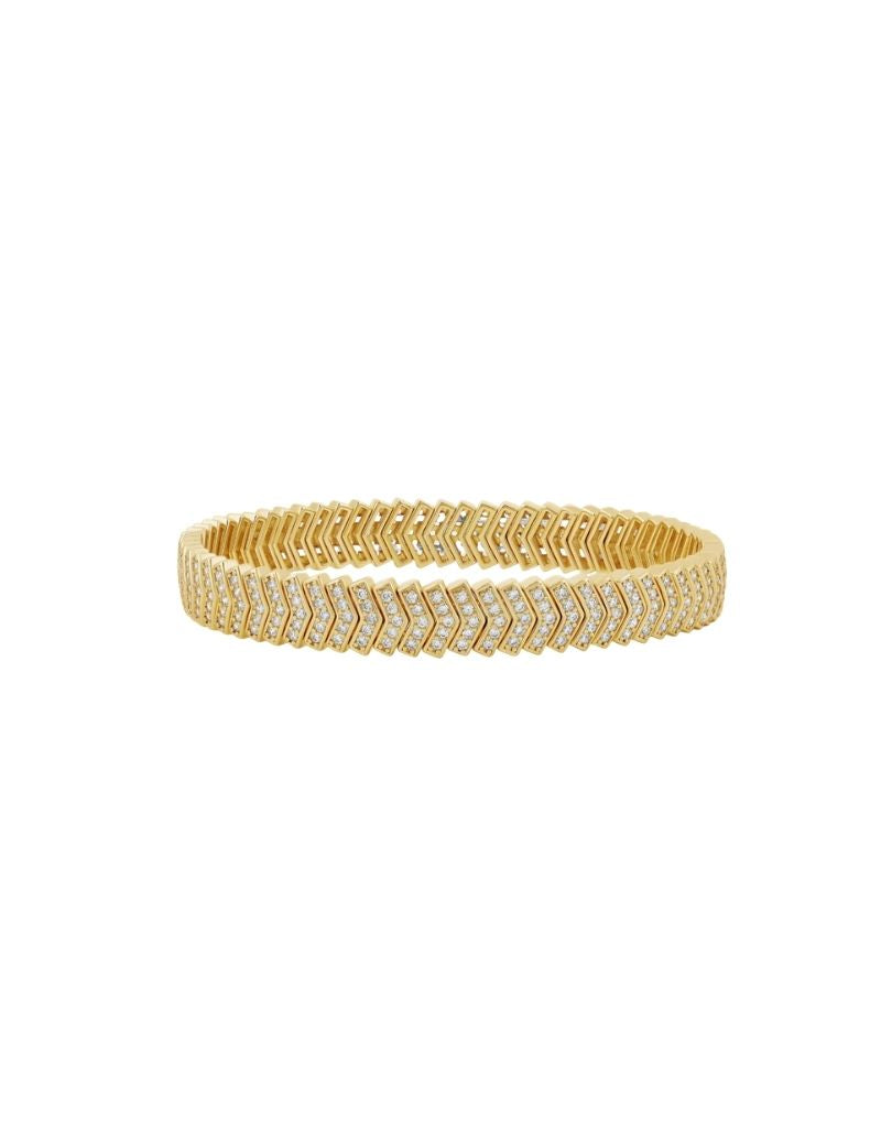 JTG Jewelry Full Pave Arrow Stretchy Bracelet Gold