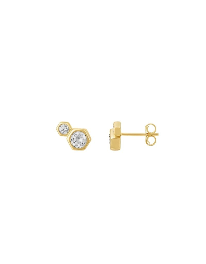 JTG Jewelry Hex Glow Stud Earrings