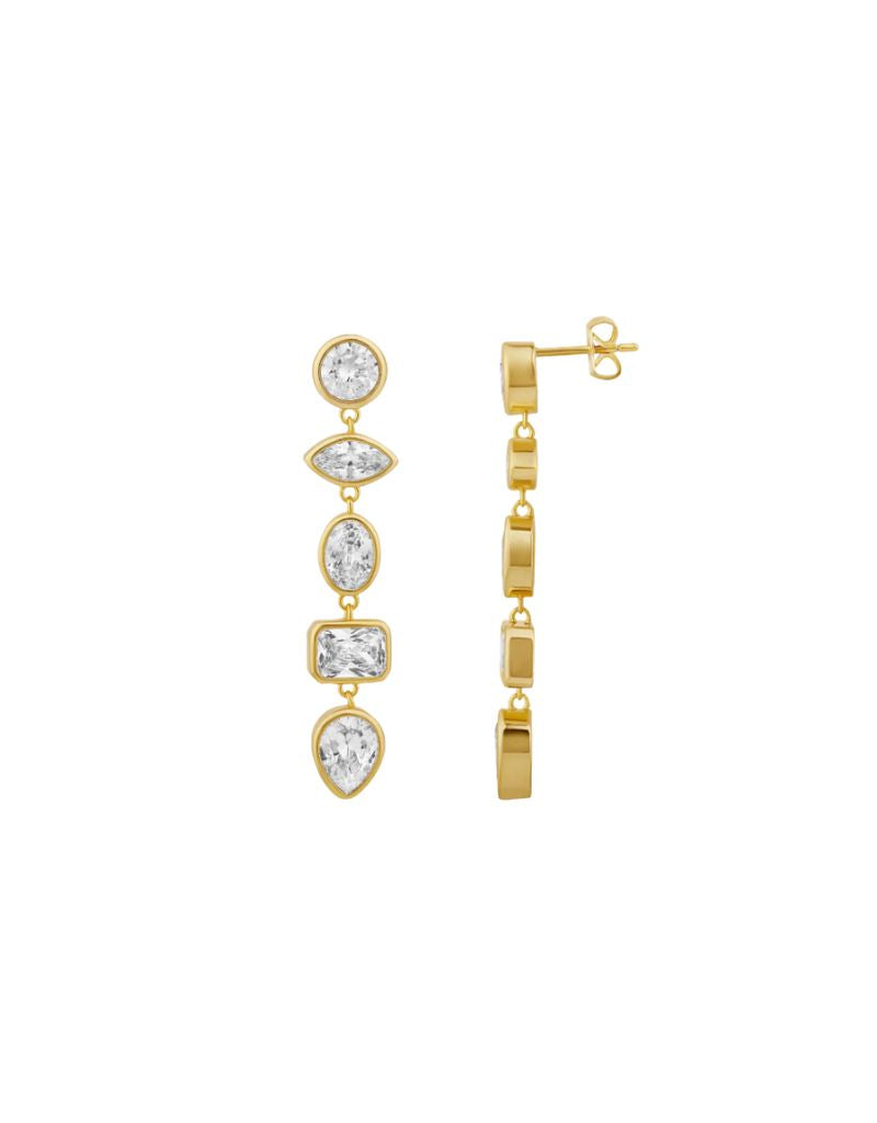 JTG Jewelry Multi-Cut Diamond Drop Earrings
