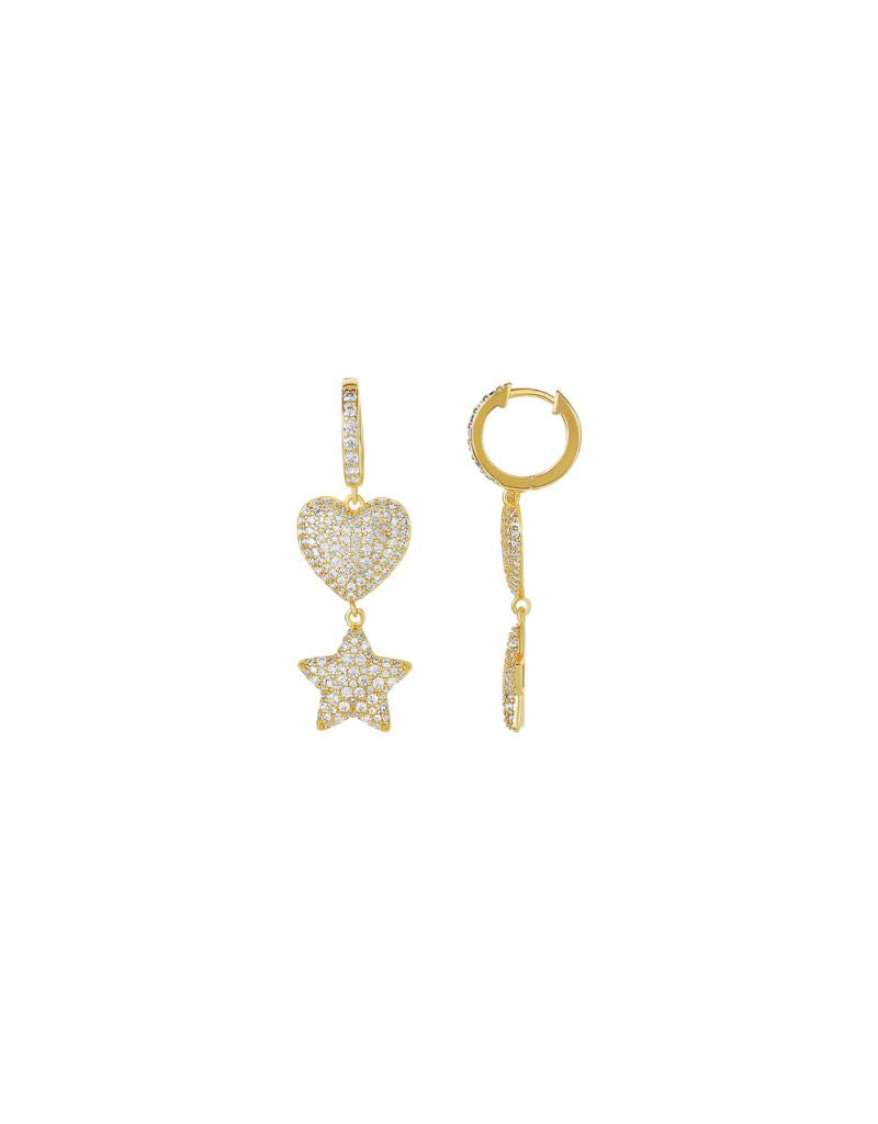 JTG Jewelry Starlit Love Drop Huggies