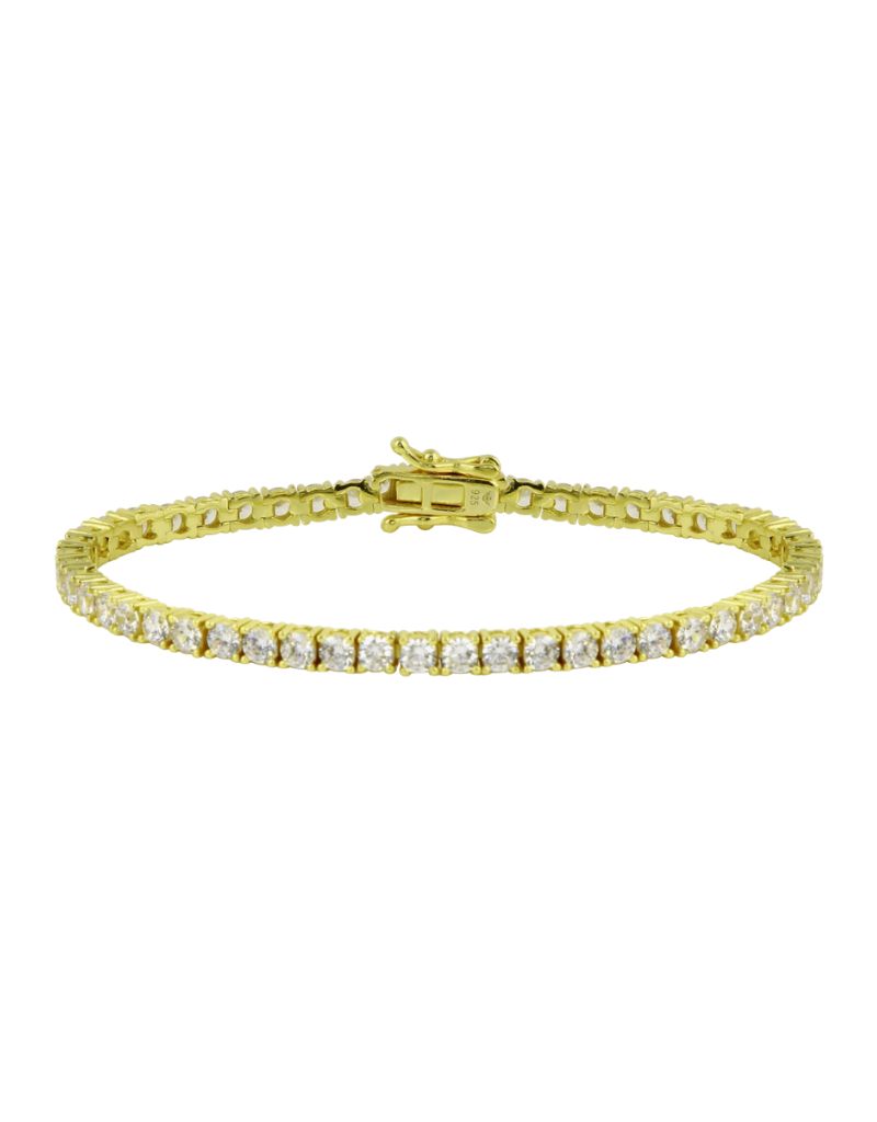 JTG Jewelry The Classic Tennis Bracelet Gold White