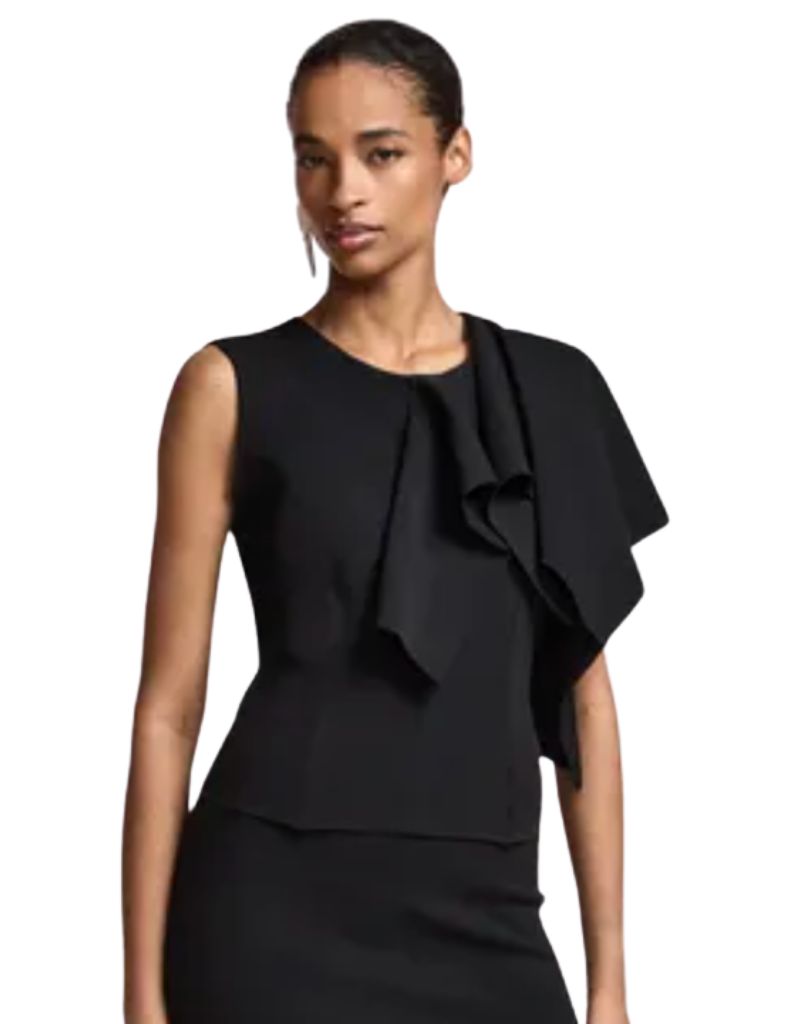 Know Knitted Top with Frill Black