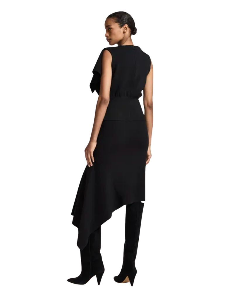 Essentiel Antwerp | Kap Knitted Skirt with Frill Black | I Am More