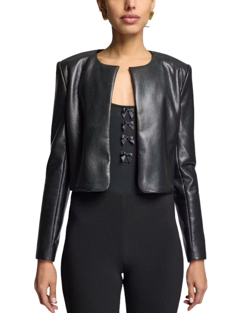 Lindy Vegan Leather Jacket Black F26