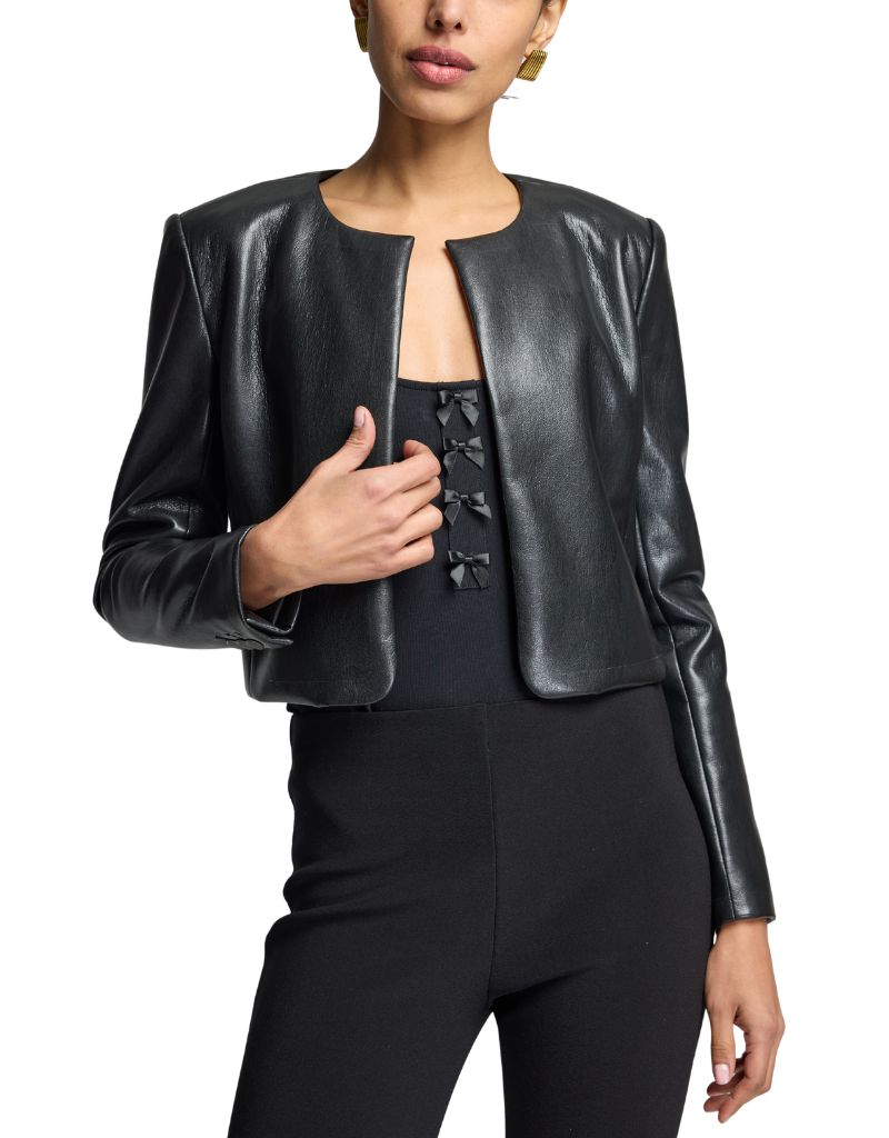 Lindy Vegan Leather Jacket Black F26