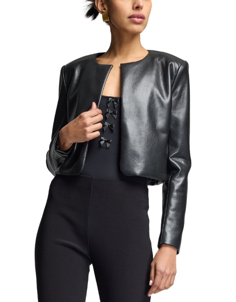 Lindy Vegan Leather Jacket Black F26