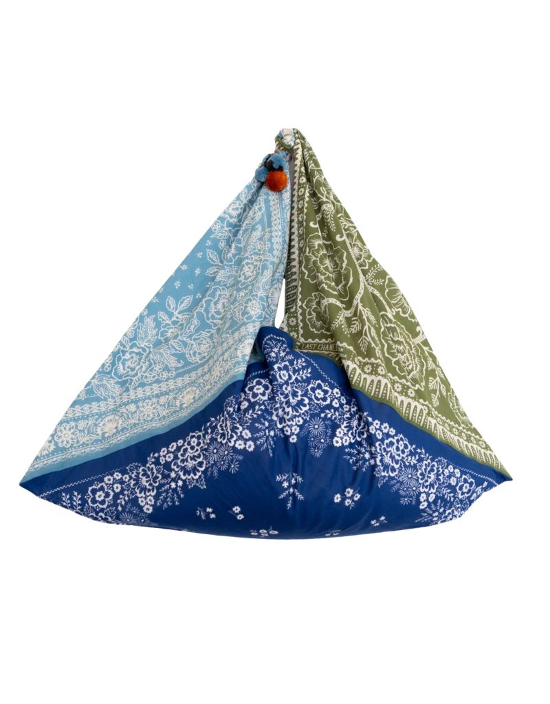 Last Chance Textiles Big Bindle Bag Patchwork Azure Blue Green