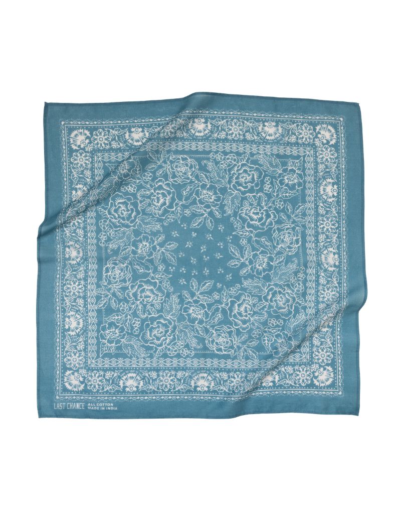 Last Chance Textiles Cotton Rosey Bandana Faded Blue