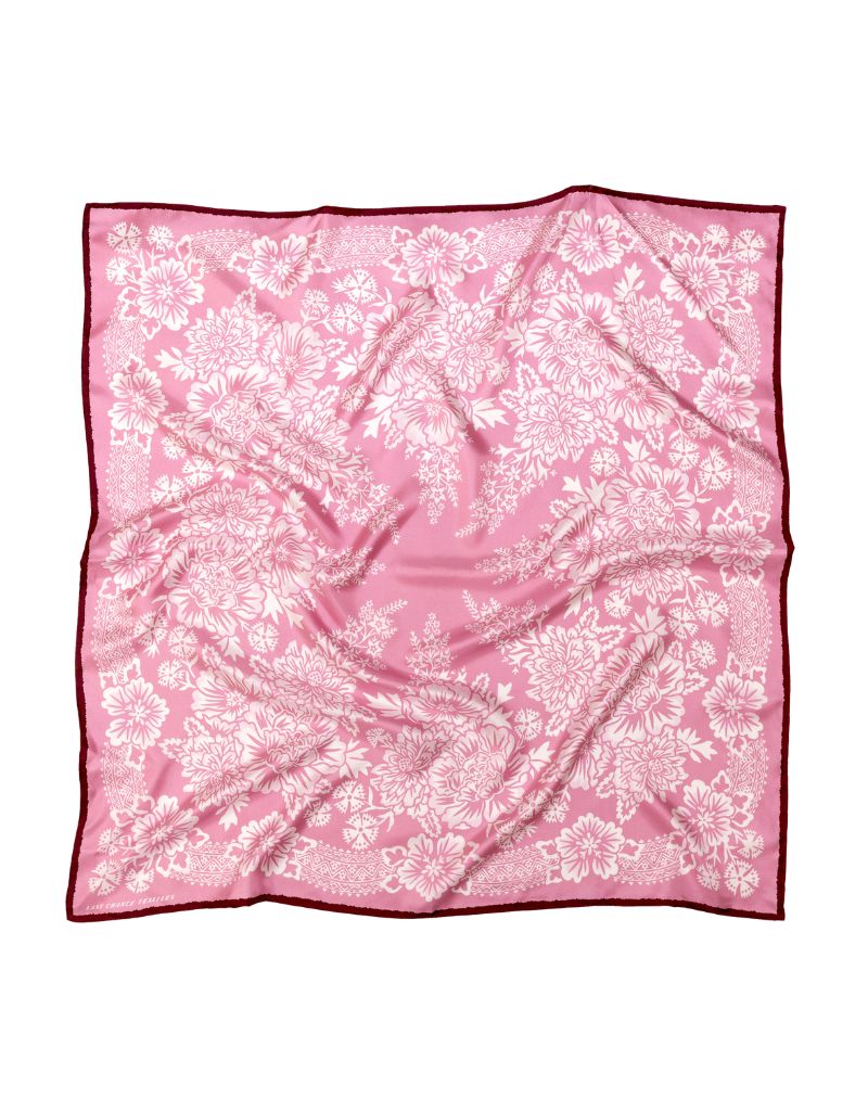 Last Chance Textiles Silk Twill Large Scarf Blossom in Rose Pink