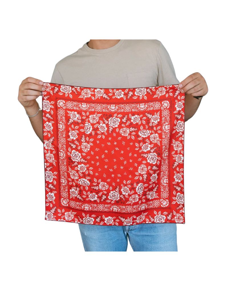 Last Chance Textiles Silk Twill Scarf Small Neckerchief Rosey in Red Hot