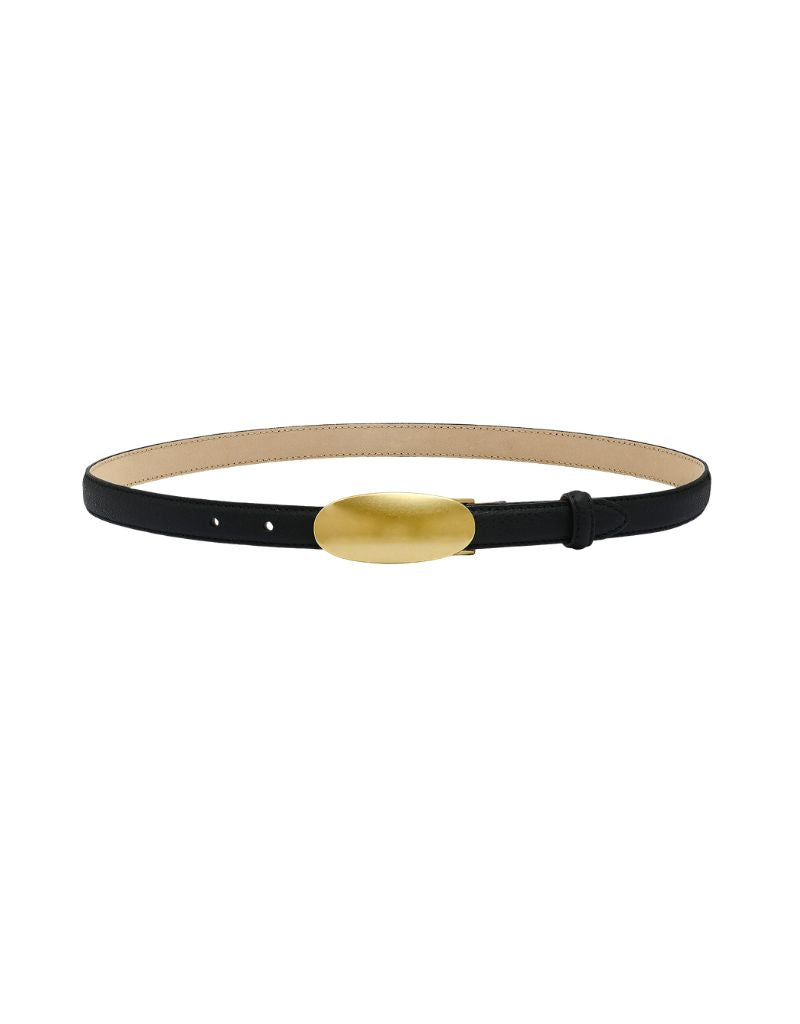 Laurel and Gold Harlow Belt Black Satin Antique Gold