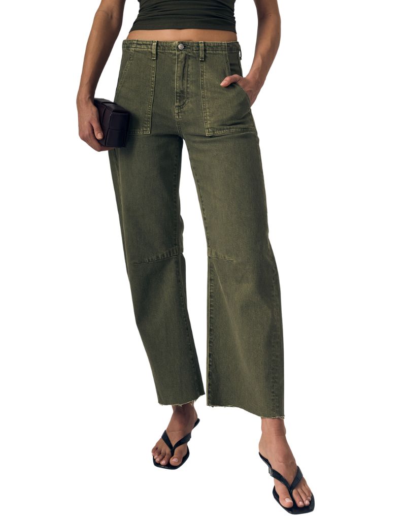 Le Jean Utility Soft Barrel Olive Green