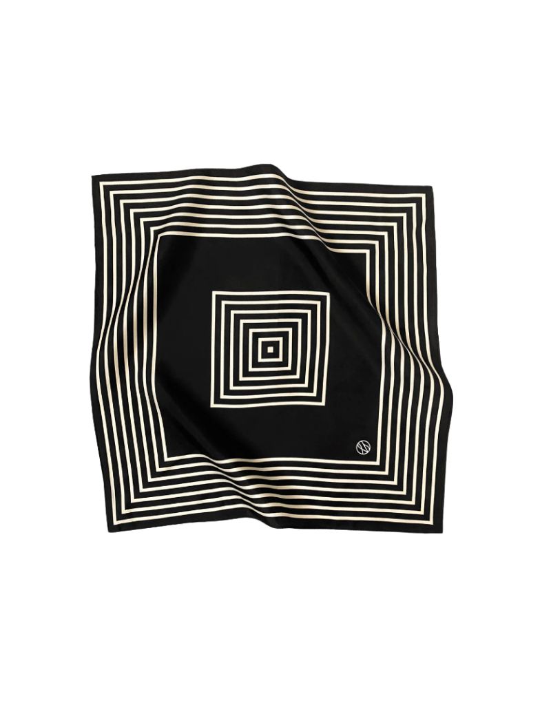 Lescarf No. 16 Black and Cream Scarf 50cm