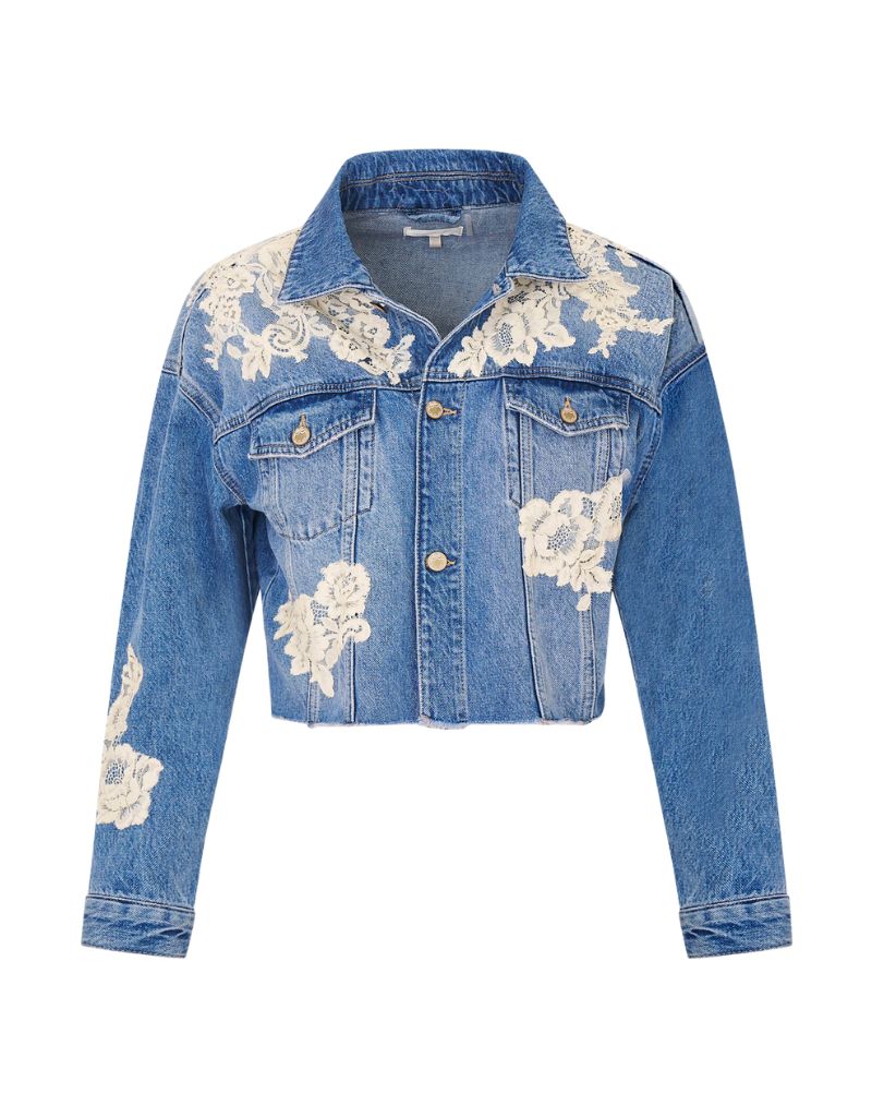LoveShackFancy Amana Jacket Faded Blue